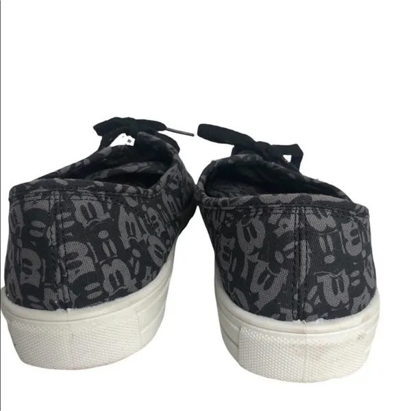 Disney Mickey Mouse Canvas Sneakers Size 10 Black Grey Retro Streetwear Shoes - Image 14