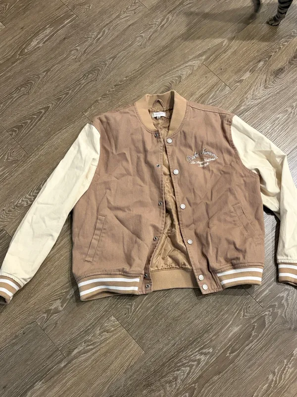 Pacific Sunwear Tan and Cream Embroidered Varsity Back - Image 3