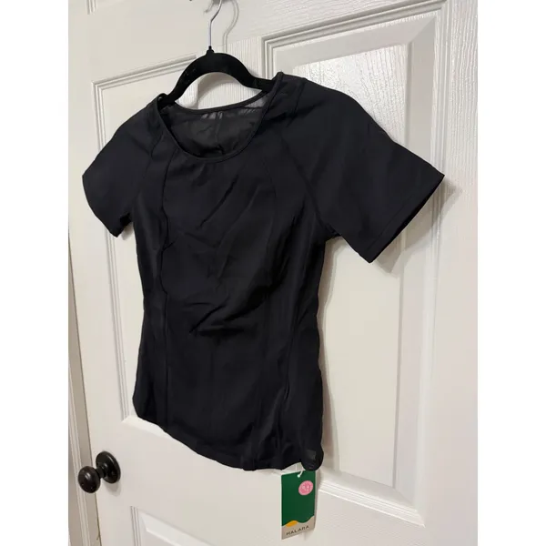 Halara Black Mesh Back Short Sleeve Activewear Workout Top Shirt XS NWT‎ - Image 2