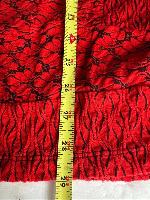 Ali Miles Red black Textured Knit Turtleneck tunic Top L stretch casual career - Image 11