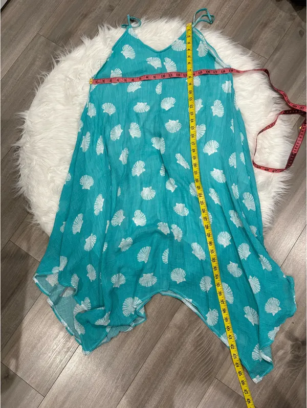 India Boutique Turquoise and White Dress one Size - Image 3