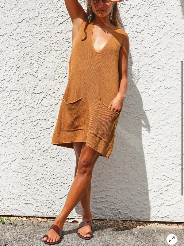 Free People FP Beach Sweater Knit Dress Relaxed Fit Boho Granola Girl Fall Vibes - Image 5
