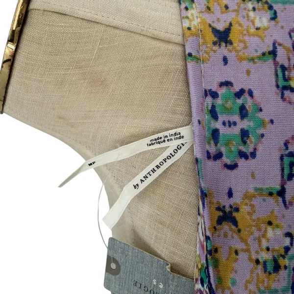 Anthropologie‎ Odetta Embroidered Boho Peasant Top Lavender Petite MP NWT - Image 10
