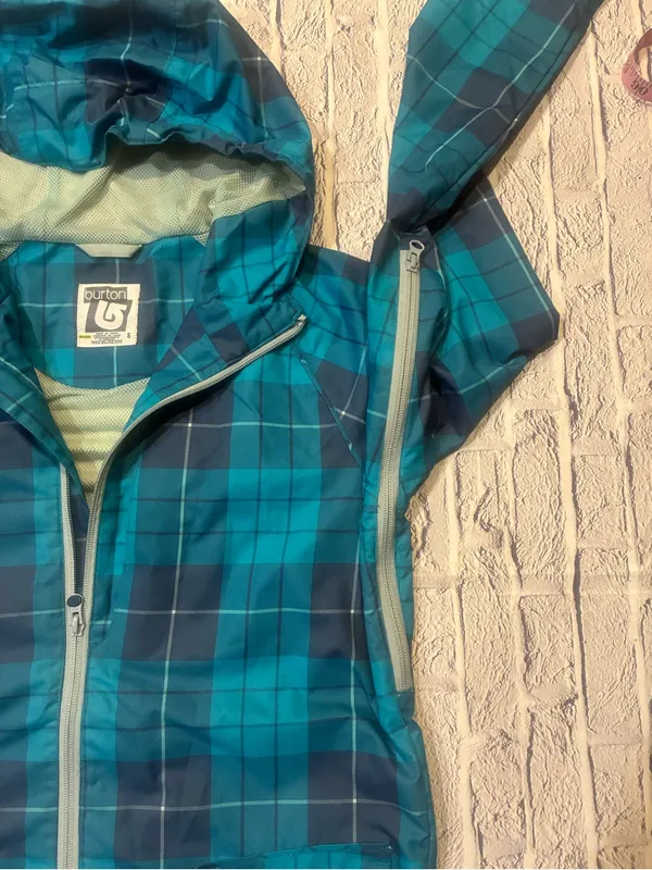 Burton Teal and Navy Plaid Shell‎ Jacket - Image 5