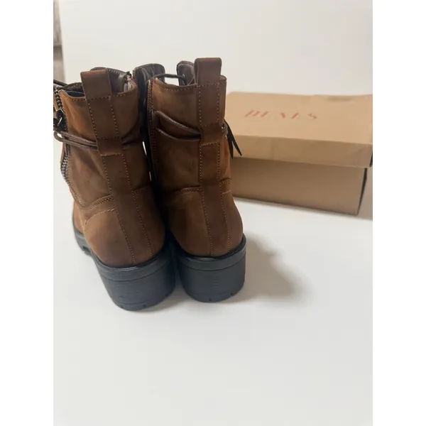 Dunes Combat Boots Womans Size 8.5 USA Suede Brown - Image 4