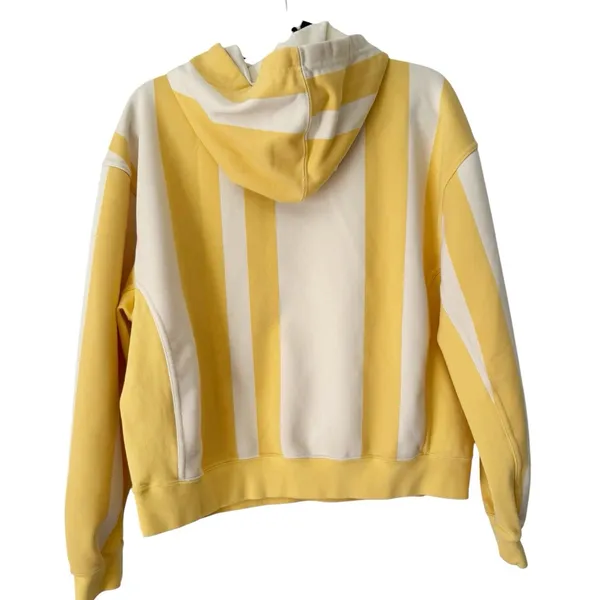 Nike Court Heritage Dri Fit Yellow Striped Tennis Oversized Hoodie Womens Small - Image 2