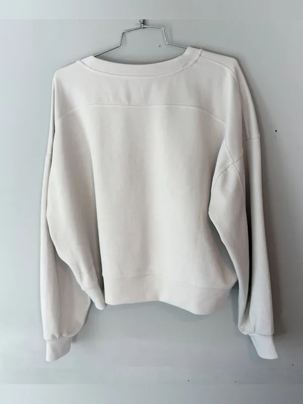 Lululemon Perfectly Oversized Cropped Crew Sweatshirt Bone 12 - Image 3