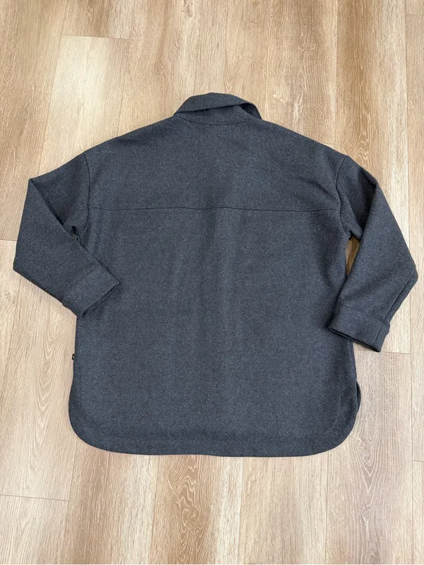 Banana Republic Solid 4 Pocket Shacket Oversized Jacket Dark Charcoal Size XL - Image 11