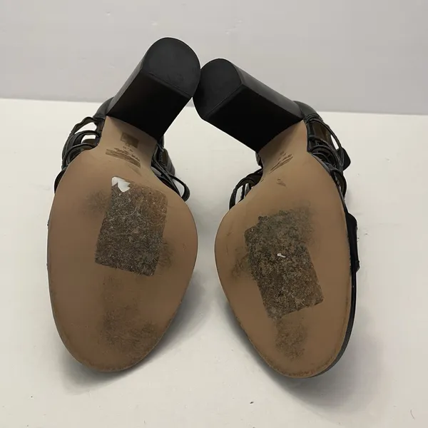 Coach Ginny‎ Gladiator Black Leather Heels Sandals Womens 9.5 B Strappy Studded - Image 8