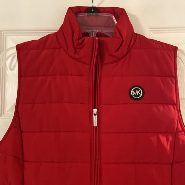 Michael Kors Vibrant Red Outerwear Vest size M excellent condition length 28” - Image 2