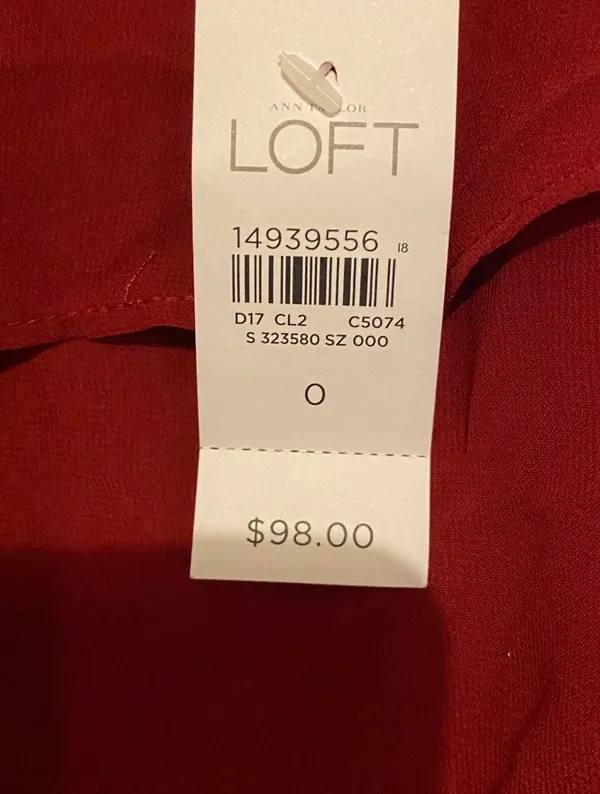 LOFT Ann Taylor multi tiered ruffled dress red white  - Image 4