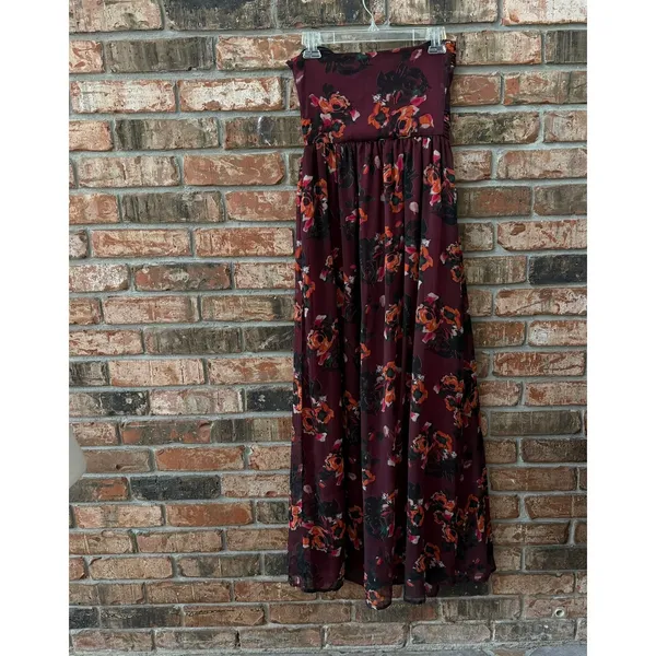 RU Apparel Strapless Dark Floral Maxi Size Small Romantic Dark Whimsy Y2K - Image 3