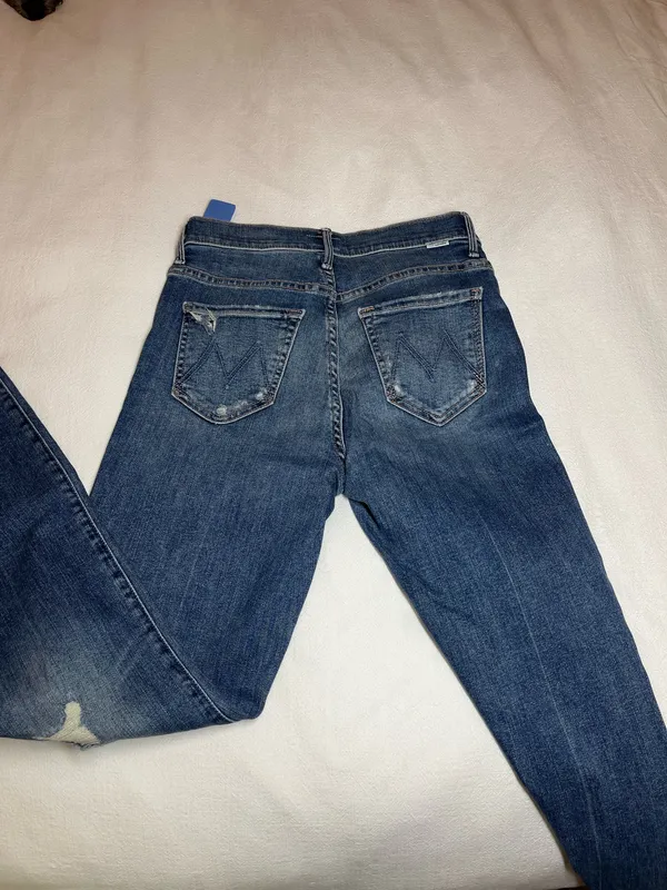 MOTHER Denim Jeans The Insider Crop Step Chew - Image 3