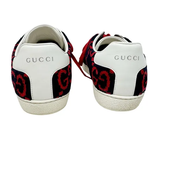 Gucci Ace GG Fabric Sneakers Navy Red Monogram Web Stripe Low Top Women’s 39 - Image 5