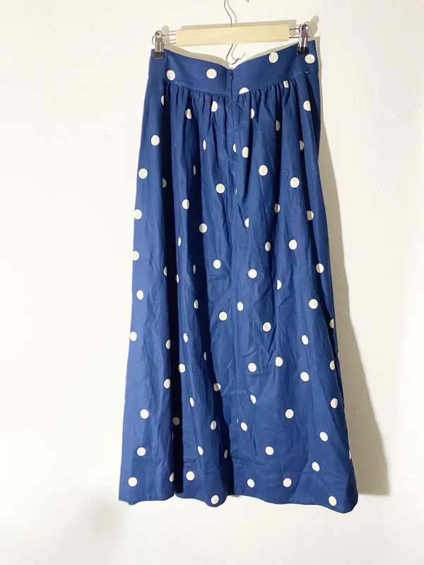 Sézane Sophie skirt size 38 Navy with Ecru Dots - Image 4