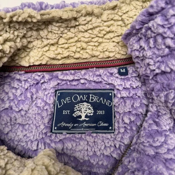 Live Oak Brand Purple Sherpa‎ 1/4 Zip Pullover Fleece Jacket - Image 3