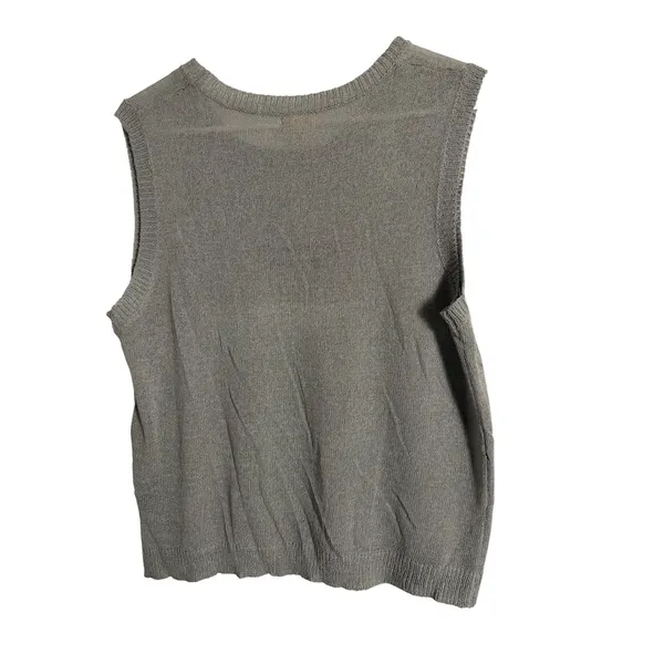 POL Follow Your Heart Embroidered Knit Sweater‎ Vest GreyWomens Large - Image 2