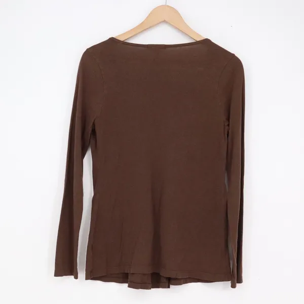 Old Navy Maternity Brown Long Sleeve Deep V-Neck Empire Waist Top Small - Image 4