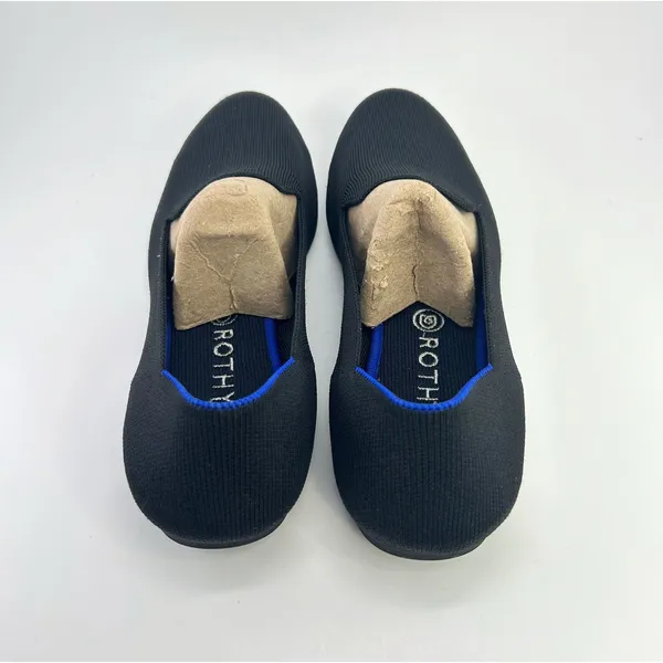 Rothys The Loafer Black Knit Royal Blue Trim Slip On Comfort Size 12 Minimalist - Image 9