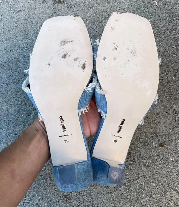 Fae denim fringe slides sandals size IT 39 US 9 - Image 11