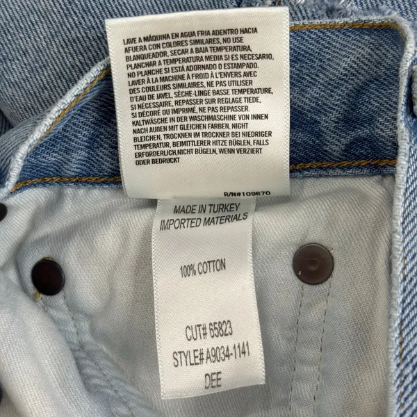 AGOLDE Dee Vintage High Rise Shorts Medium Wash Distressed Size 27 100% Cotton - Image 7