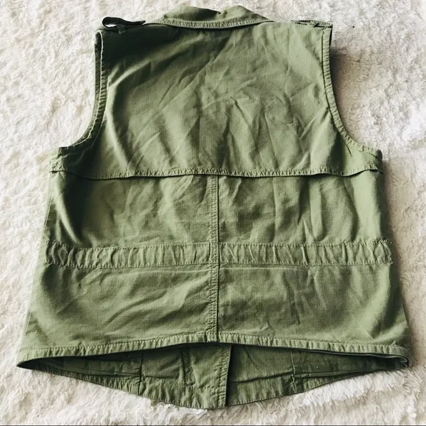 Madewell Modern Safari Utility Vest Olive Army Green Size Small - Image 9