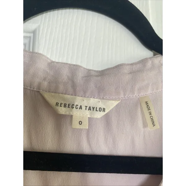 Rebecca Taylor Embellished Silk Wrap Top Womens Size 0 Lavender Grey Sleeveless - Image 2