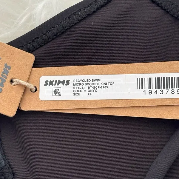 Skims Signature Swim Micro Scoop Bikini Top Onyx XL - Image 8