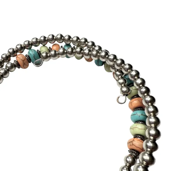 Paparazzi Multi-Layer Beaded Stackable Infinity Wrap Bracelet Silver Earthy New - Image 4