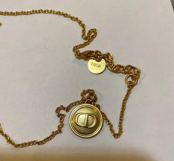 Christian Dior Petit CD Necklace Gold-Finish Metal - Image 5
