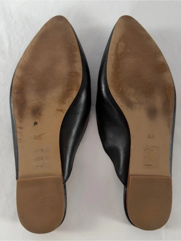 Madewell The Frances Skimmer Pointed Toe Leather Mule‎ in Black Size 8.5 - Image 6