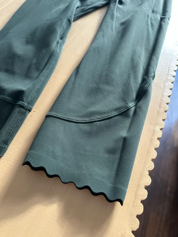 Lululemon Align Scalloped Hem High-Rise Crop 23" Rainforest Green 6 - Image 2