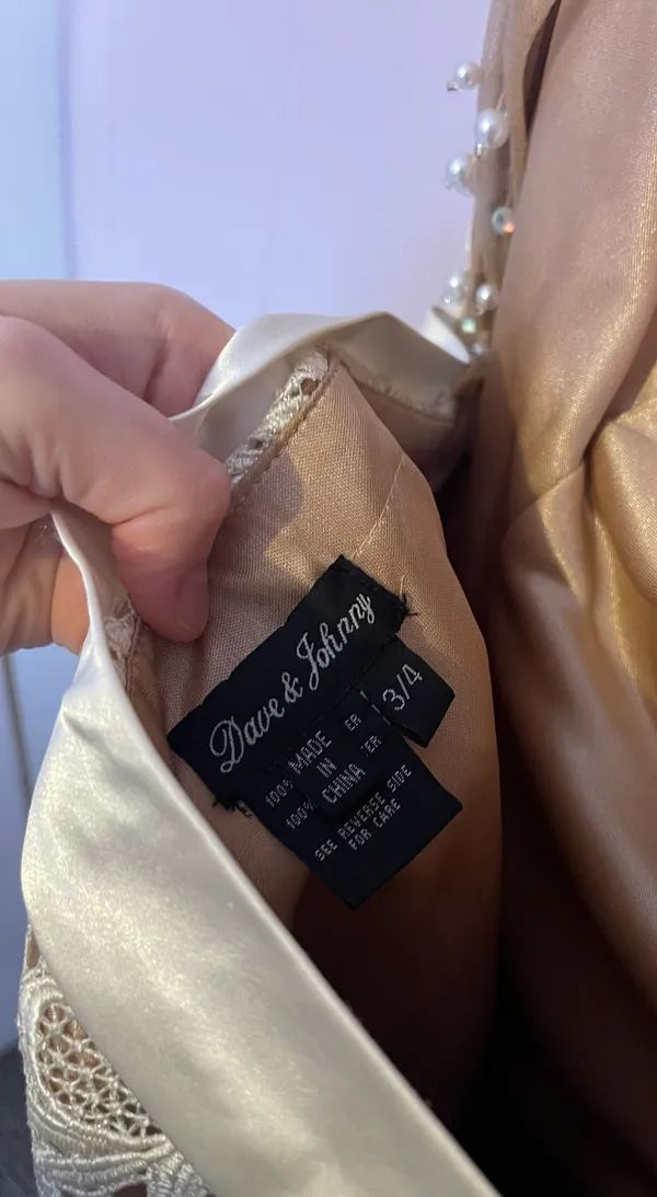 Dave & Johnny Nude Semi Formal Dress - Image 6