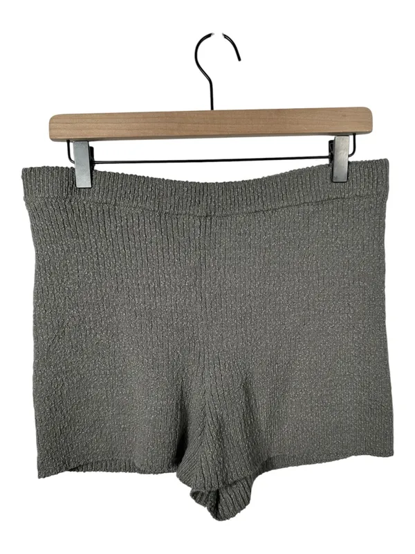 Free People FP Beach Gray Knit Lounge Shorts‎ Women’s Size Large Cozy Ribbed - Image 2
