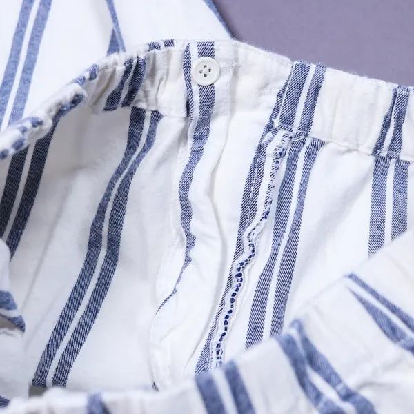 John Galt Striped Trouser‎ Pants Women One Size Blue White Elastic Waist Coastal - Image 11