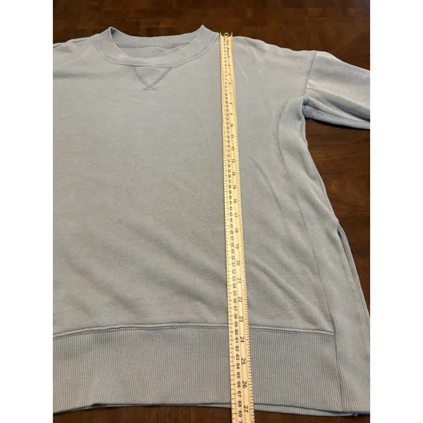 Aerie Women's Crewneck Sweatshirt Size Medium Light Grey Pullover Soft Cotton - Image 8