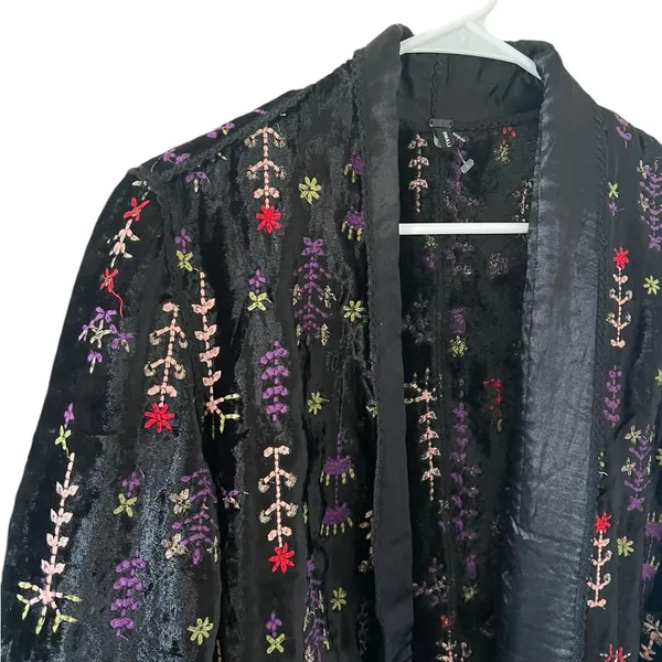 Anthropologie Bl^nk Embroidered Black Blazer Jacket - Image 2