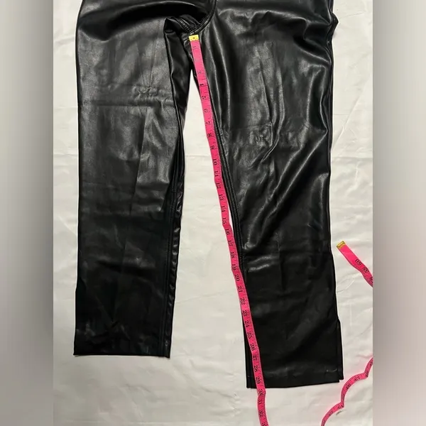 Abercrombie & Fitch Curve Love 90s Faux Leather High Rise Straight Pants 29 - Image 12