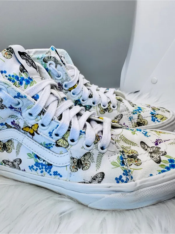 Vans Sk8-Hi Butterfly Floral High Top Sneakers Women’s 6.5 / Men’s 5 - Image 4