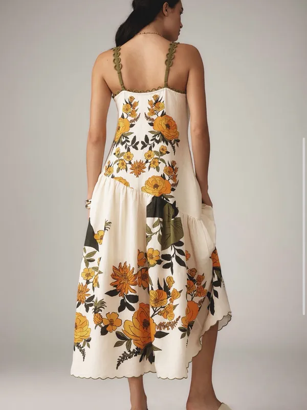 Farm Rio x Anthropologie Sleeveless V-Neck A-Line Maxi Dress size XS - Image 2