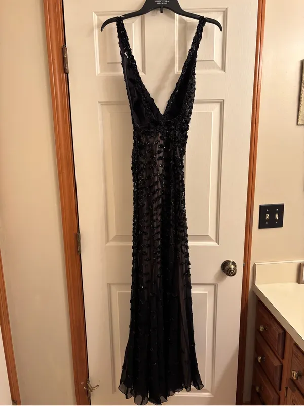 Mandalay Silk Beaded Black Maxi Dress - Image 2