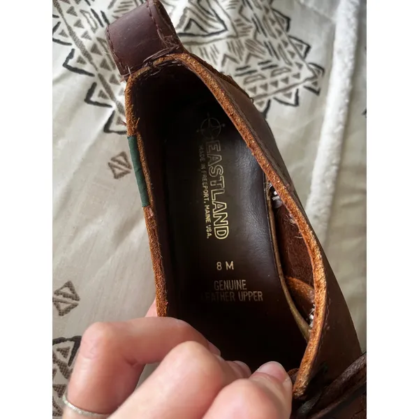 Eastland Brown Leather Boat Shoes size 8 Rugged Preppy Coastal Timeless Workwear - Image 7