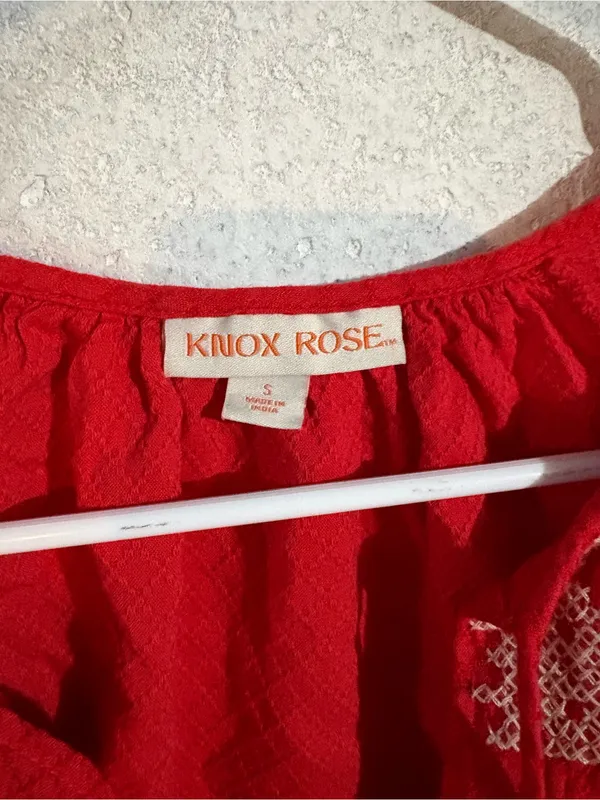 Knox Rose Long Sleeve Embroidered Blouse | Size: Small - Image 5