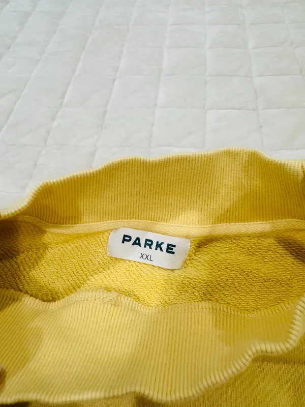 Parke Summerland Varsity Mockneck Sweatshirt in Lemonade - Image 4