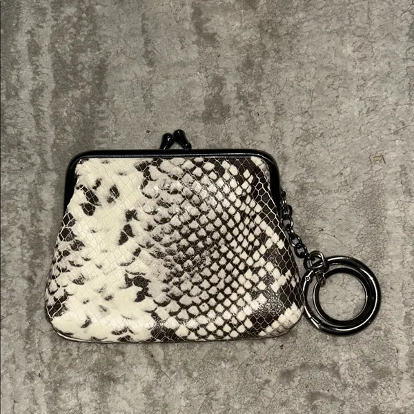 Patricia Nash Python Embossed Leather Kiss Lock Coin Purse Keychain Wallet - Image 2