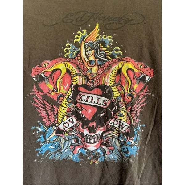Vintage Y2K Ed Hardy Irregular cotton short sleeve T-shirt sz M women’s 90’s edg - Image 3