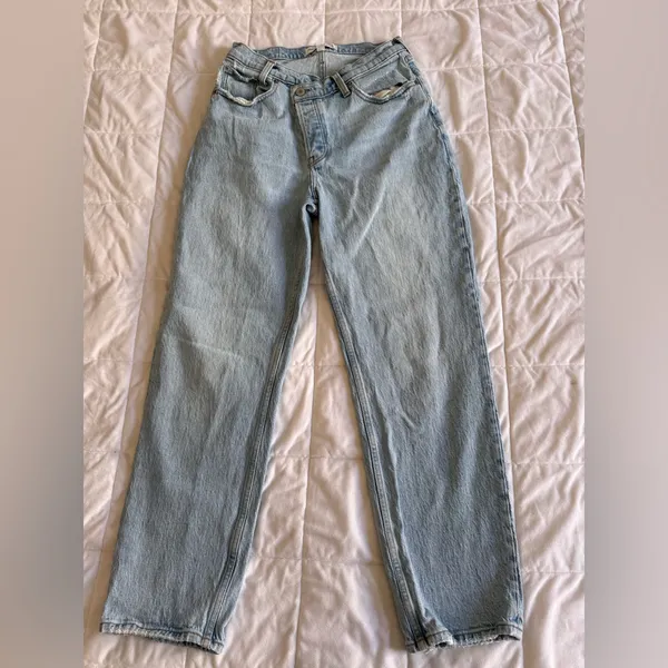 Abercrombie & Fitch Light Blue Straight Leg Jeans - Image 3