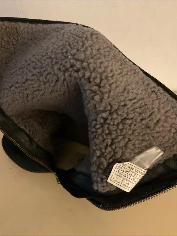 UGG women black suede tall mid calf Linford boots US 6 - Image 11