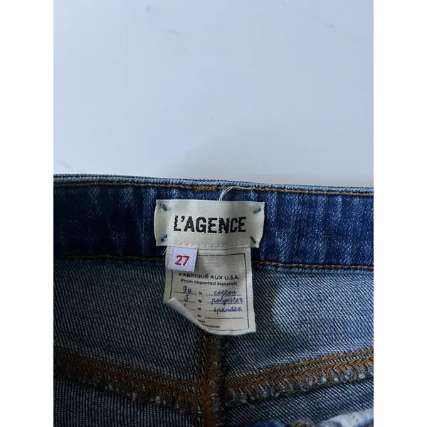 L'AGENCE Bell High Rise Flare Jeans Size 27 Authentique Blue Wash - Image 4