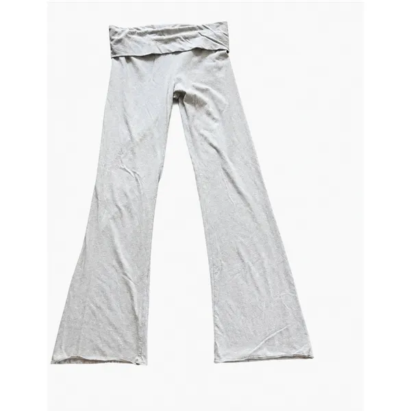 SKIMS Foldover Flare Pants Womens M Heather Gray Cotton Stretch Lounge Yoga - Image 2